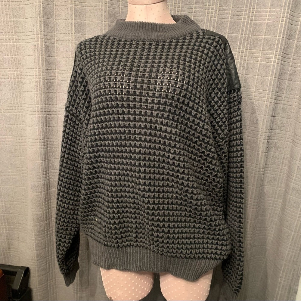 Dark Grey Knitted Street Scenes Sweater